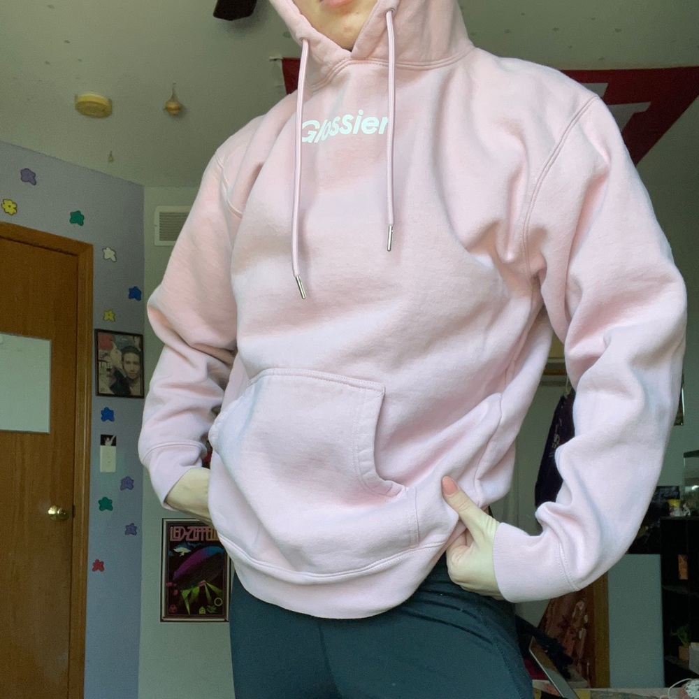 GLOSSIER pink hoodie